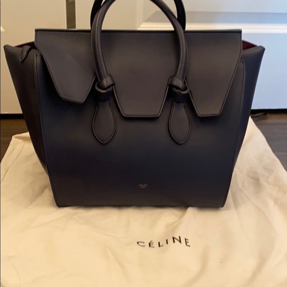 Celine Handbags - Celine ink blue tie bag with pouch